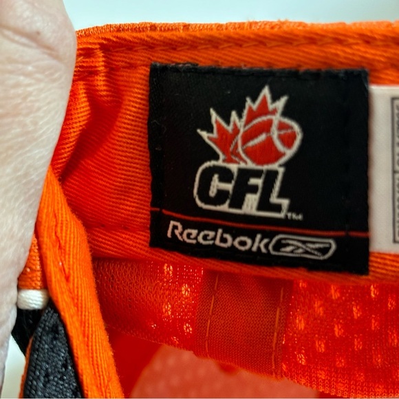 Reebok CFL BC Lions football signed #21 orange brimmed mesh baseball hat cap - Picture 10 of 12